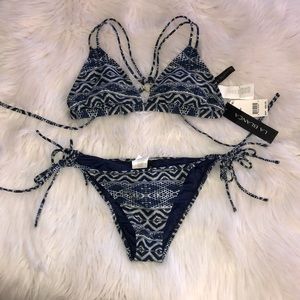 La Blanca Indigo tribal print bikini set